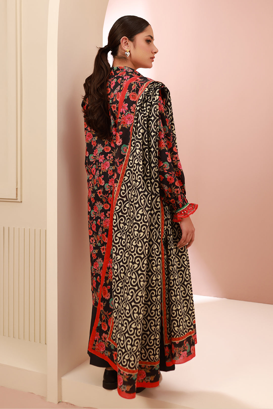 Zellbury | Unstitched 3 Piece Cambric | Shirt Shalwar Dupatta - 0636 - House Of Zarish
