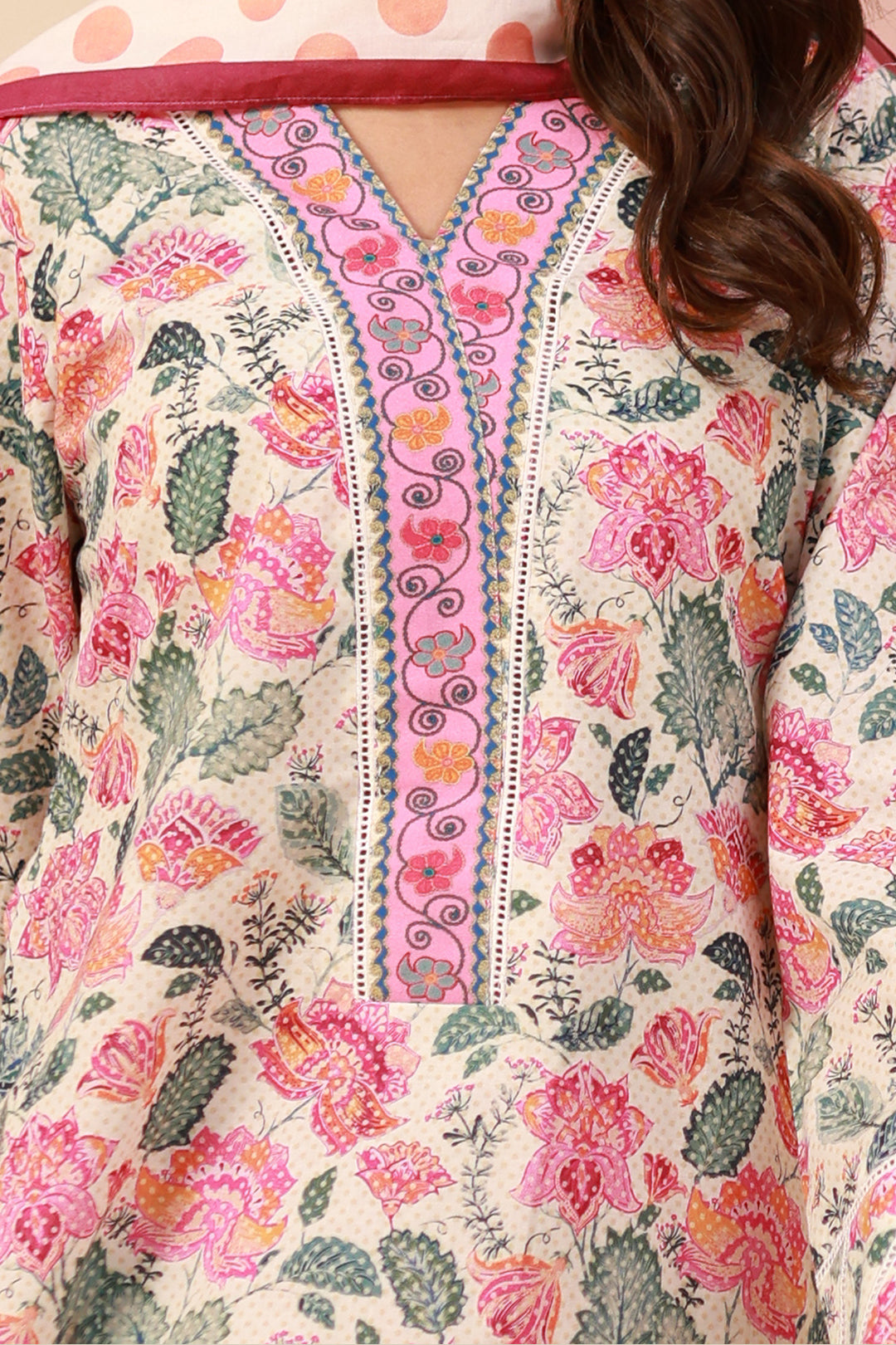 Zellbury | Unstitched 3 Piece Cambric | Shirt Shalwar Dupatta - 0640 - House Of Zarish
