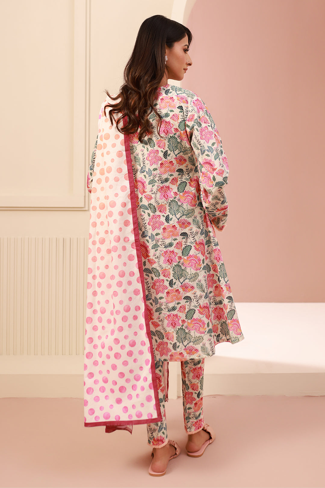Zellbury | Unstitched 3 Piece Cambric | Shirt Shalwar Dupatta - 0640 - House Of Zarish