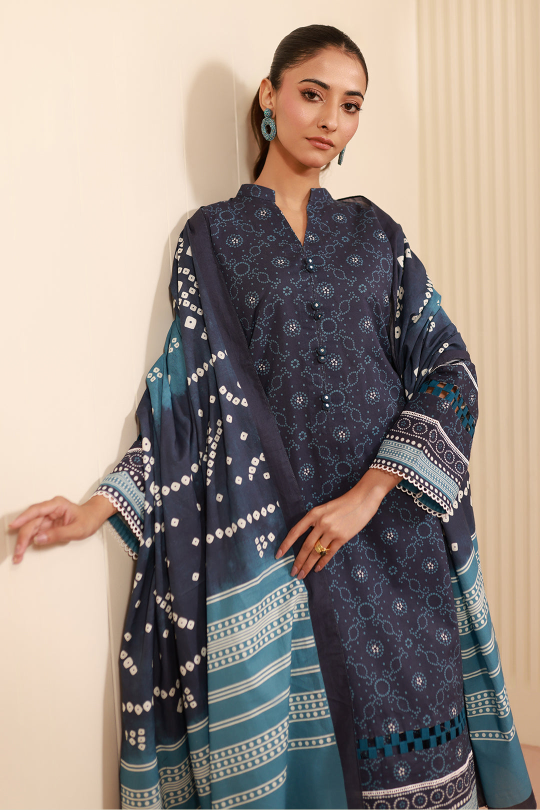 Zellbury | Unstitched 3 Piece Cambric | Shirt Shalwar Dupatta - 0642 - House Of Zarish