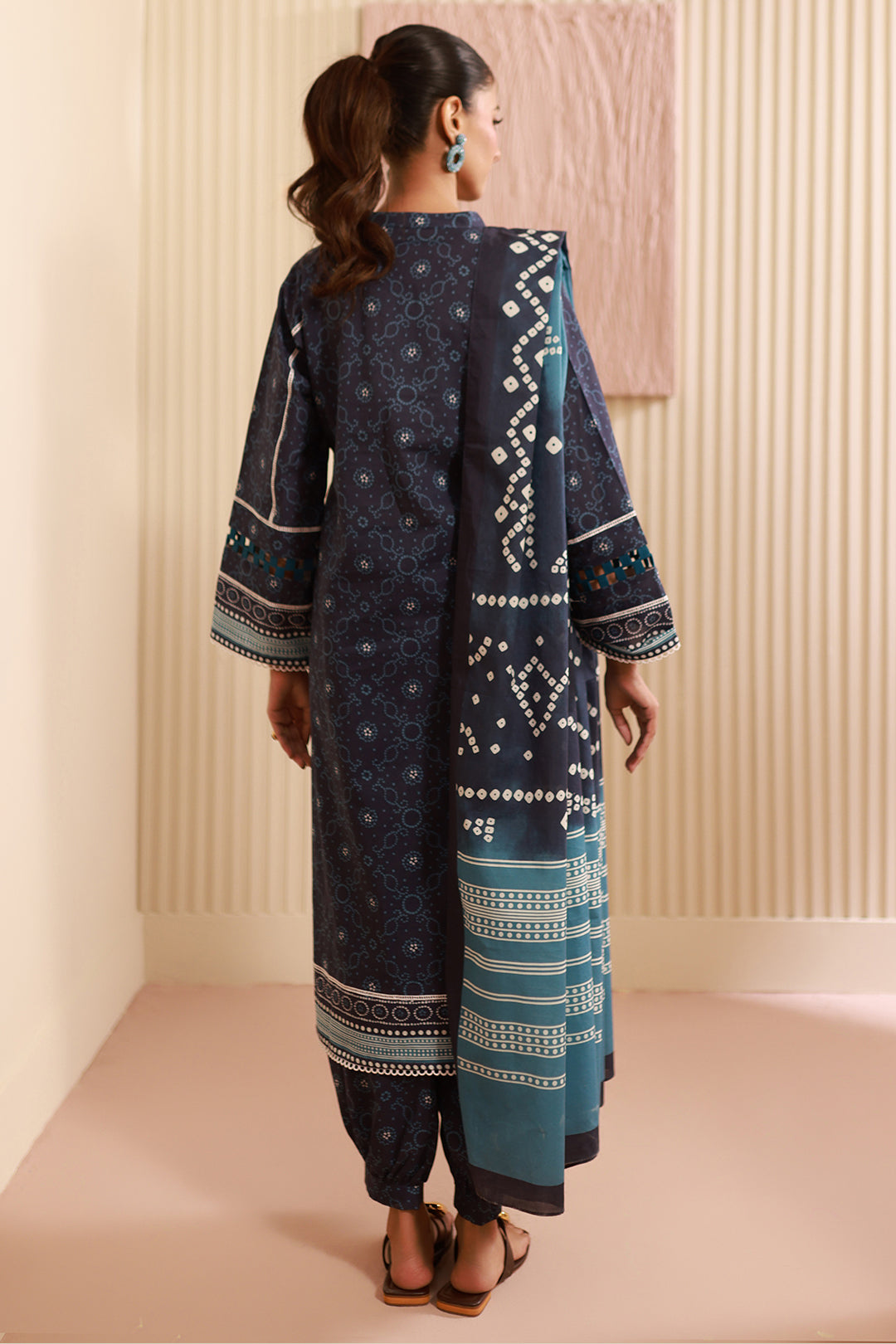 Zellbury | Unstitched 3 Piece Cambric | Shirt Shalwar Dupatta - 0642 - House Of Zarish
