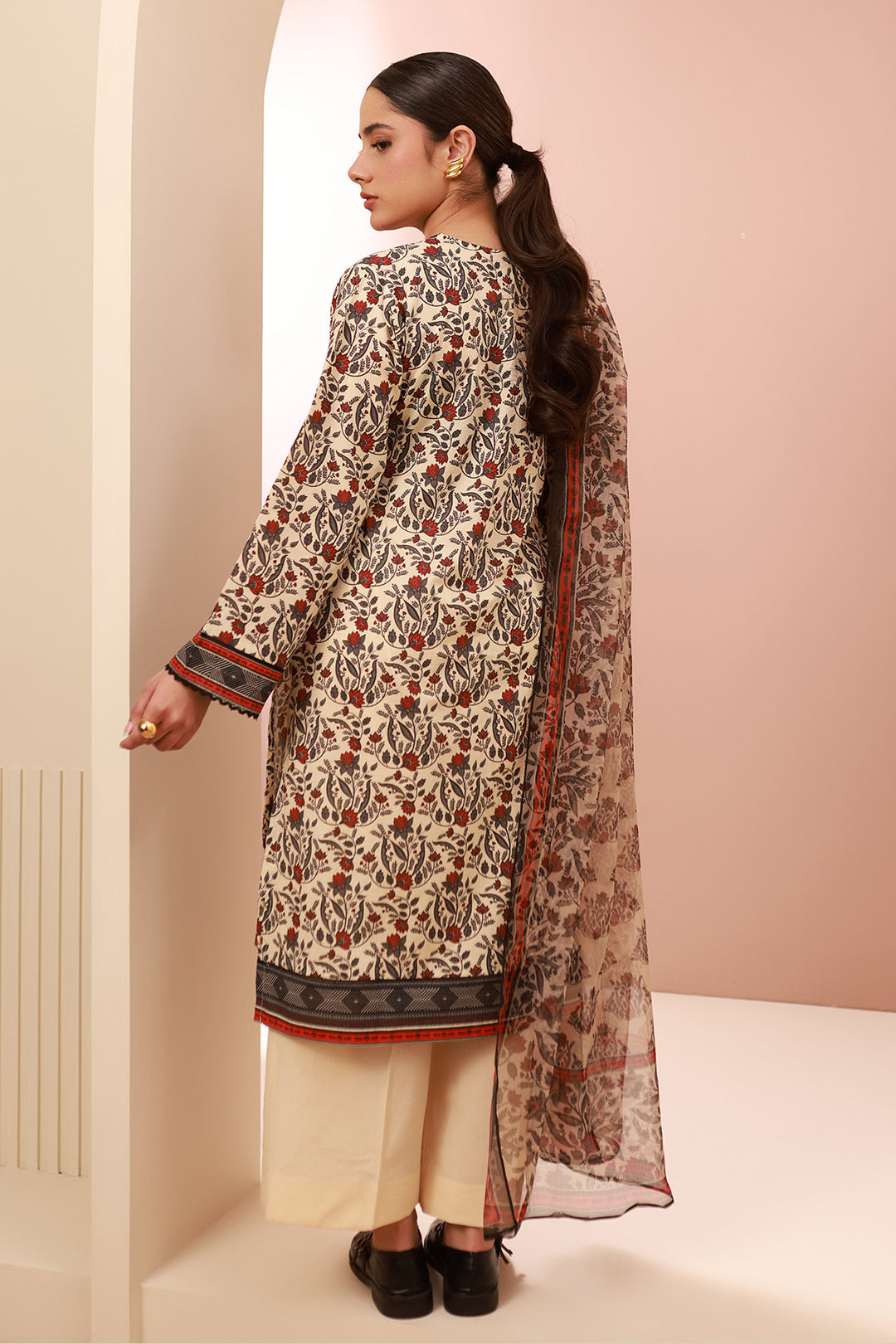 Zellbury | Unstitched 3 Piece Cambric | Shirt Shalwar Dupatta - 0658 - House Of Zarish