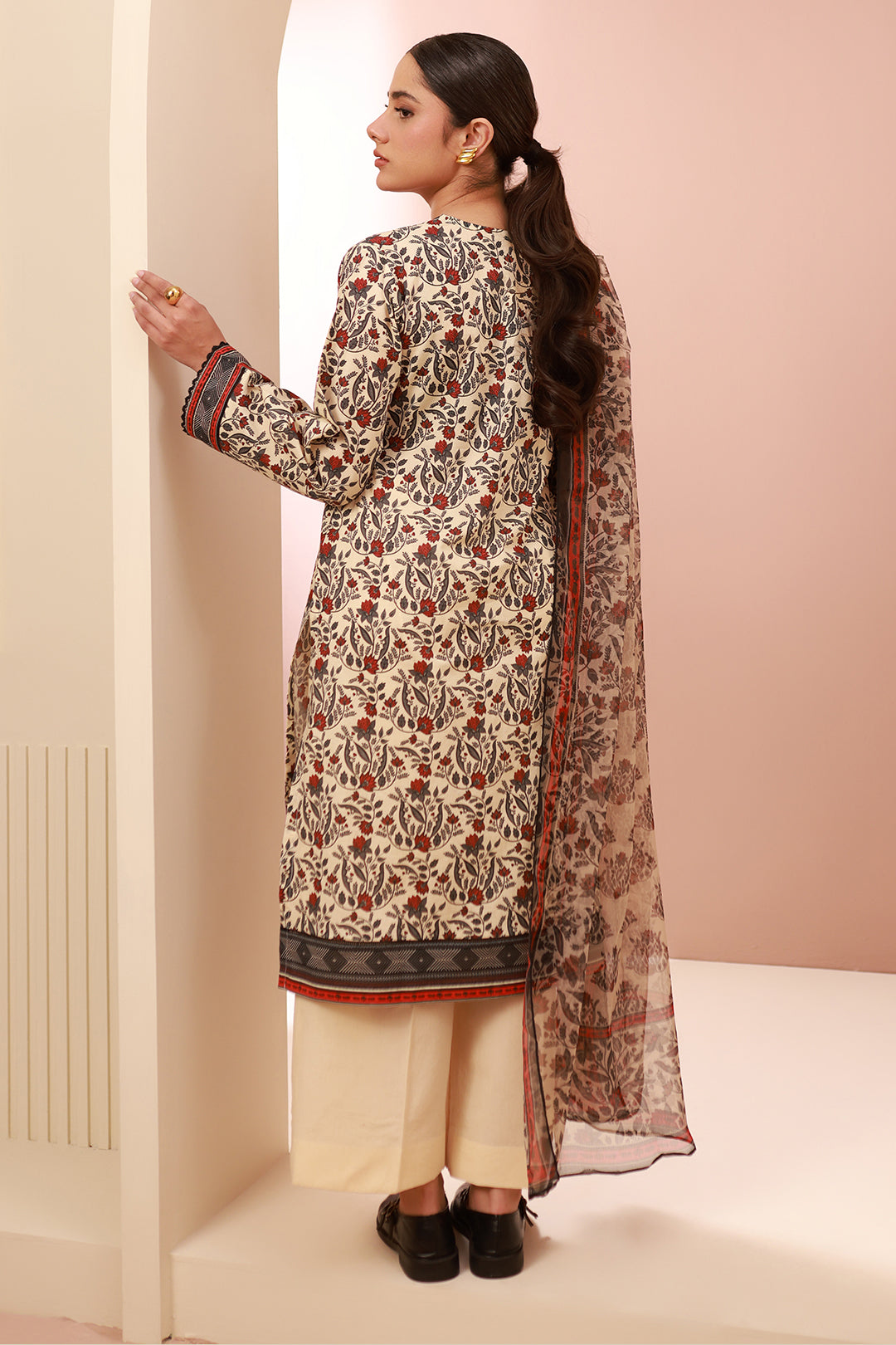 Zellbury | Unstitched 3 Piece Cambric | Shirt Shalwar Dupatta - 0658 - House Of Zarish
