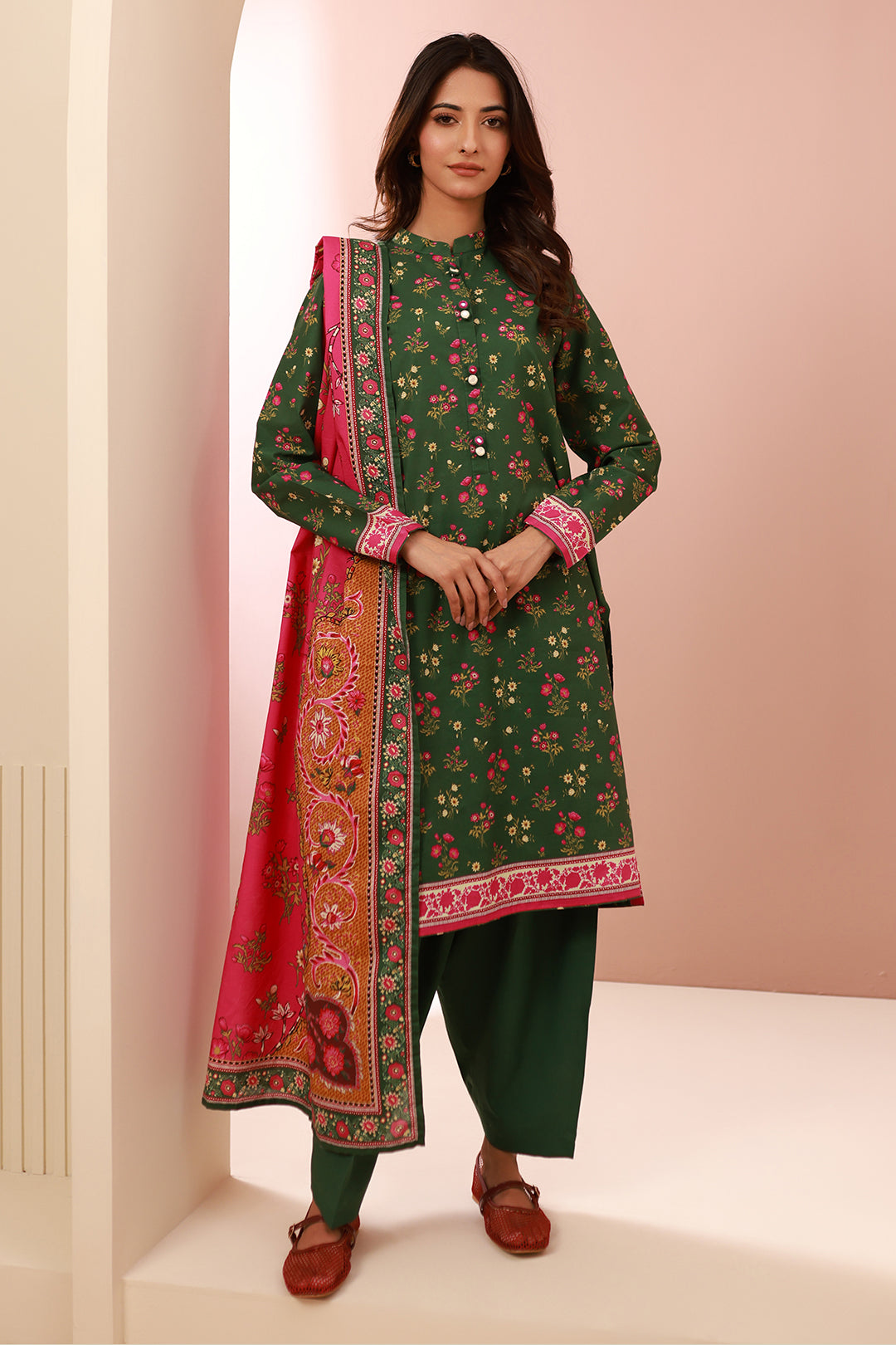 Zellbury | Unstitched 3 Piece Cambric | Shirt Shalwar Dupatta - 0662 - House Of Zarish