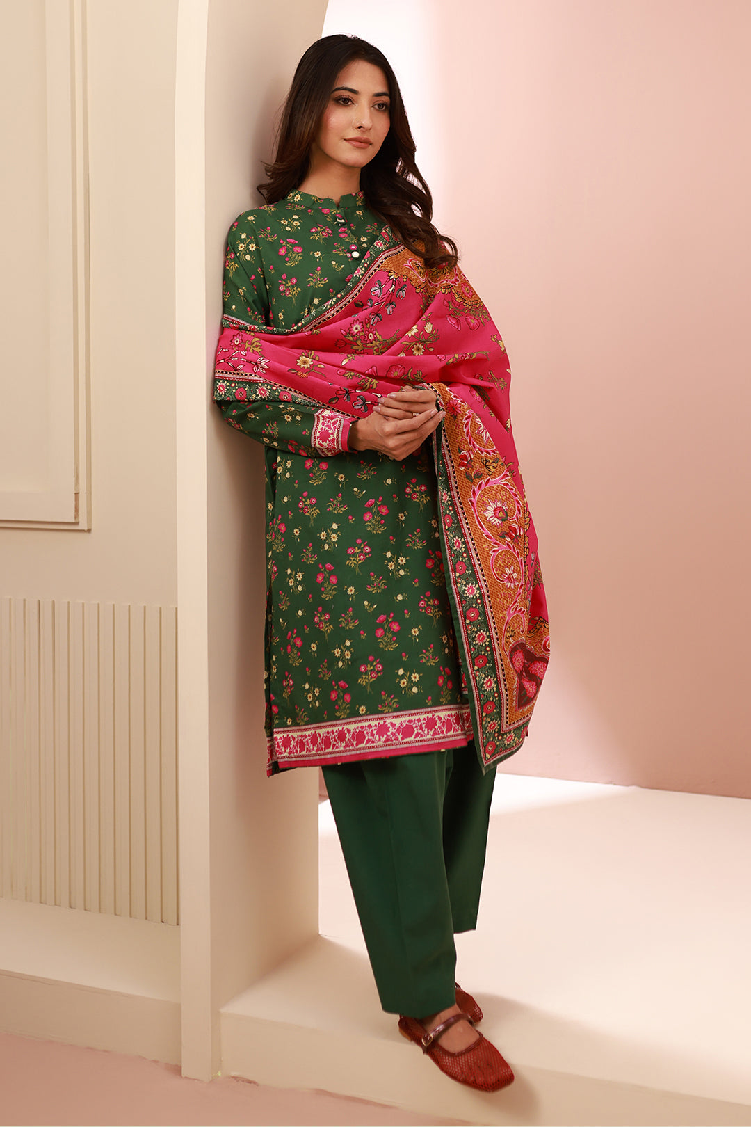 Zellbury | Unstitched 3 Piece Cambric | Shirt Shalwar Dupatta - 0662 - House Of Zarish