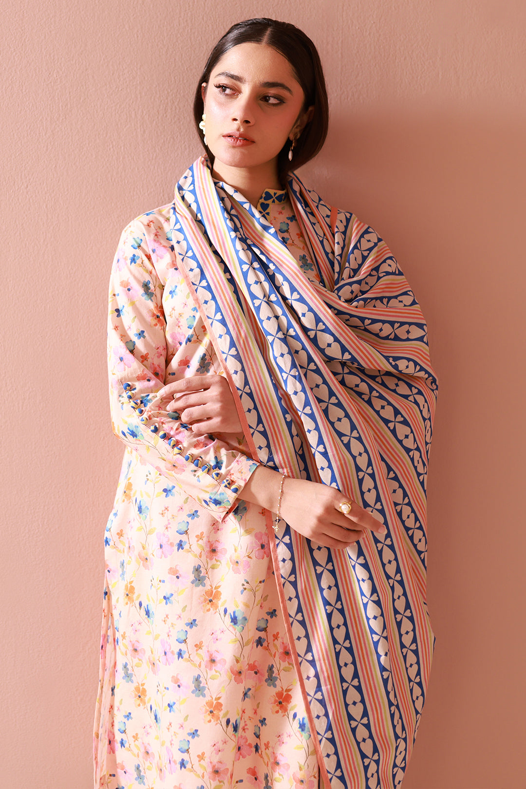 Zellbury | Unstitched 3 Piece Cambric | Shirt Shalwar Dupatta - 0664 - House Of Zarish