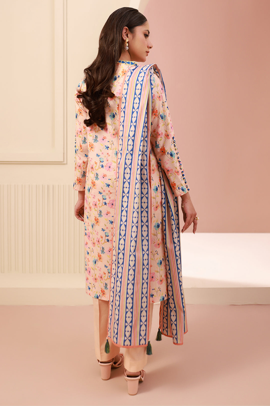 Zellbury | Unstitched 3 Piece Cambric | Shirt Shalwar Dupatta - 0664 - House Of Zarish