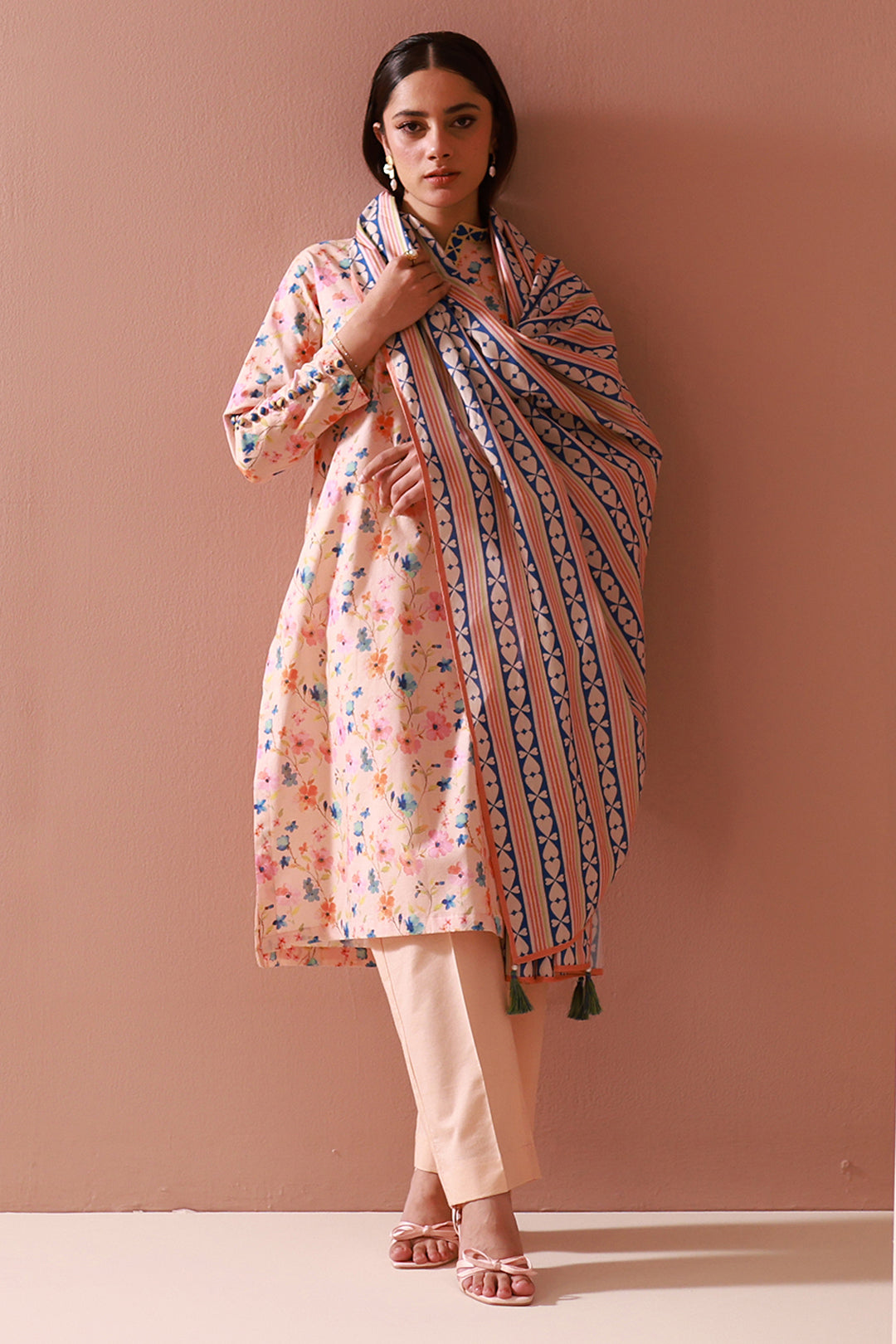 Zellbury | Unstitched 3 Piece Cambric | Shirt Shalwar Dupatta - 0664 - House Of Zarish