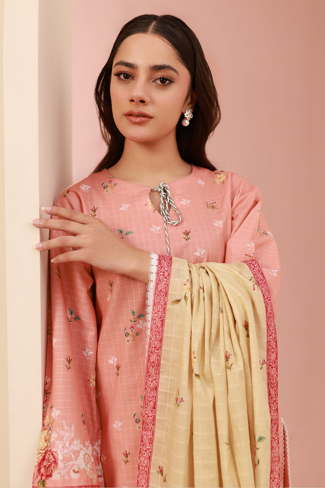 Zellbury | Unstitched 3 Piece Cambric | Shirt Shalwar Dupatta - 0665 - House Of Zarish