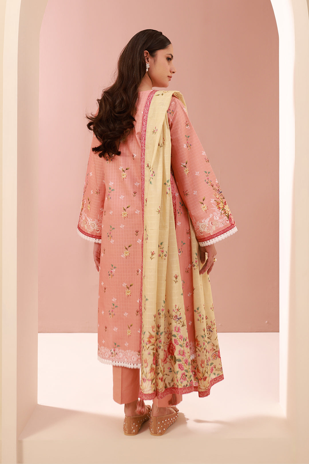 Zellbury | Unstitched 3 Piece Cambric | Shirt Shalwar Dupatta - 0665 - House Of Zarish