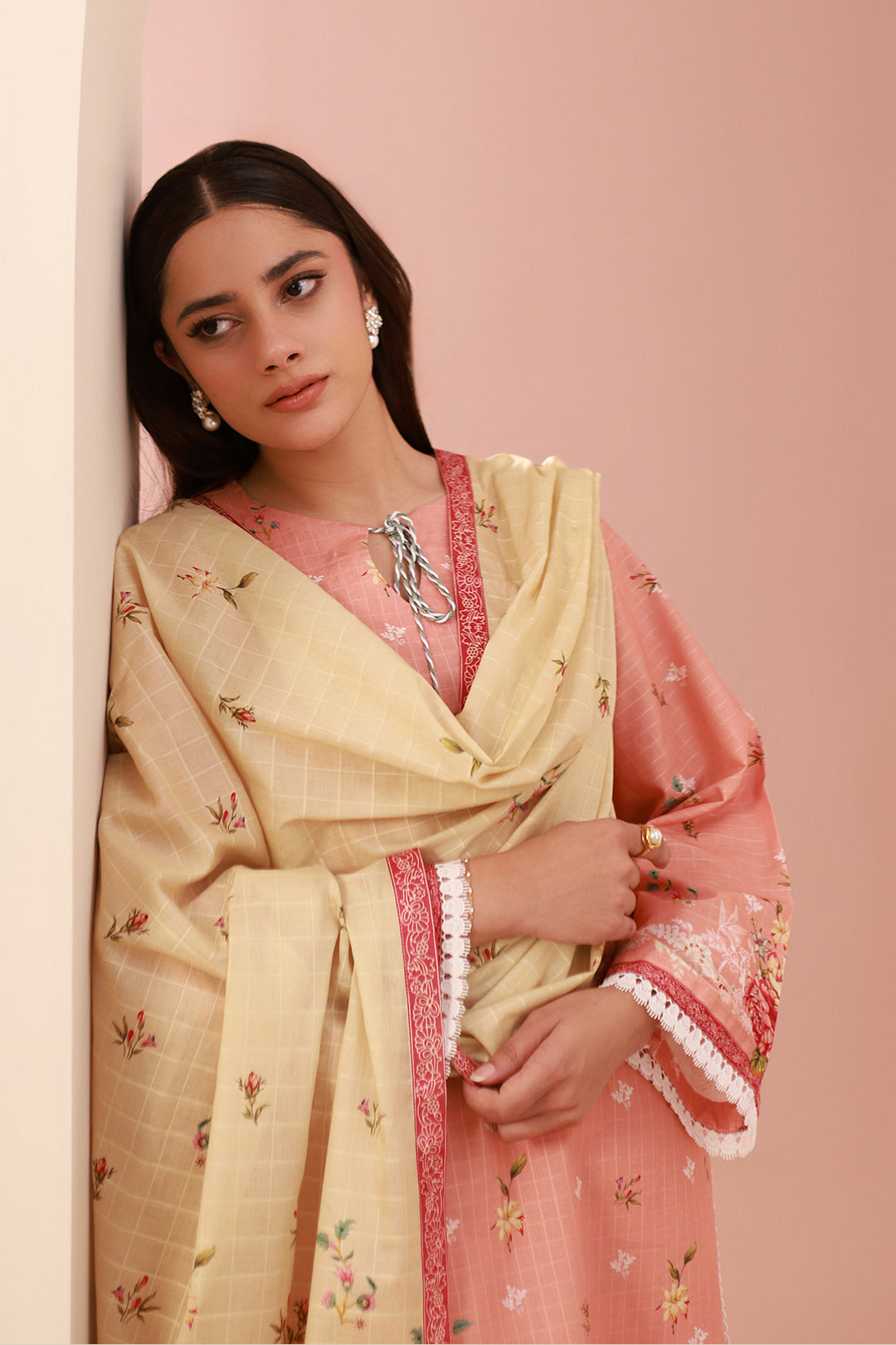Zellbury | Unstitched 3 Piece Cambric | Shirt Shalwar Dupatta - 0665 - House Of Zarish