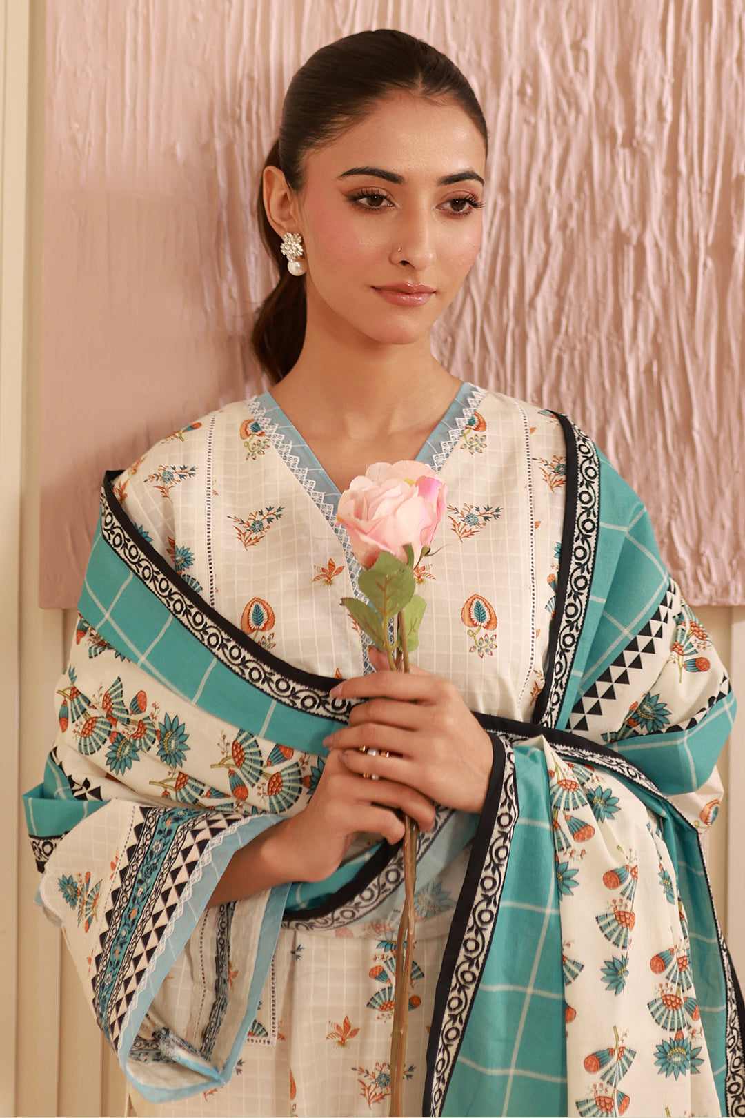 Zellbury | Unstitched 3 Piece Cambric | Shirt Shalwar Dupatta - 0668 - House Of Zarish