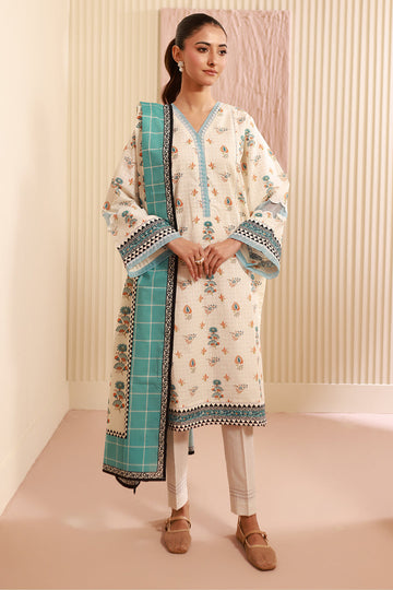 Zellbury | Unstitched 3 Piece Cambric | Shirt Shalwar Dupatta - 0668 - House Of Zarish