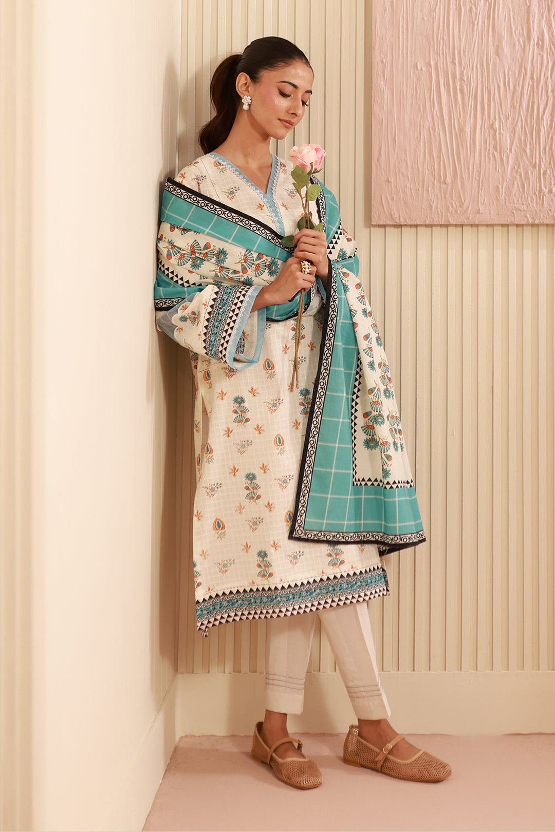 Zellbury | Unstitched 3 Piece Cambric | Shirt Shalwar Dupatta - 0668 - House Of Zarish