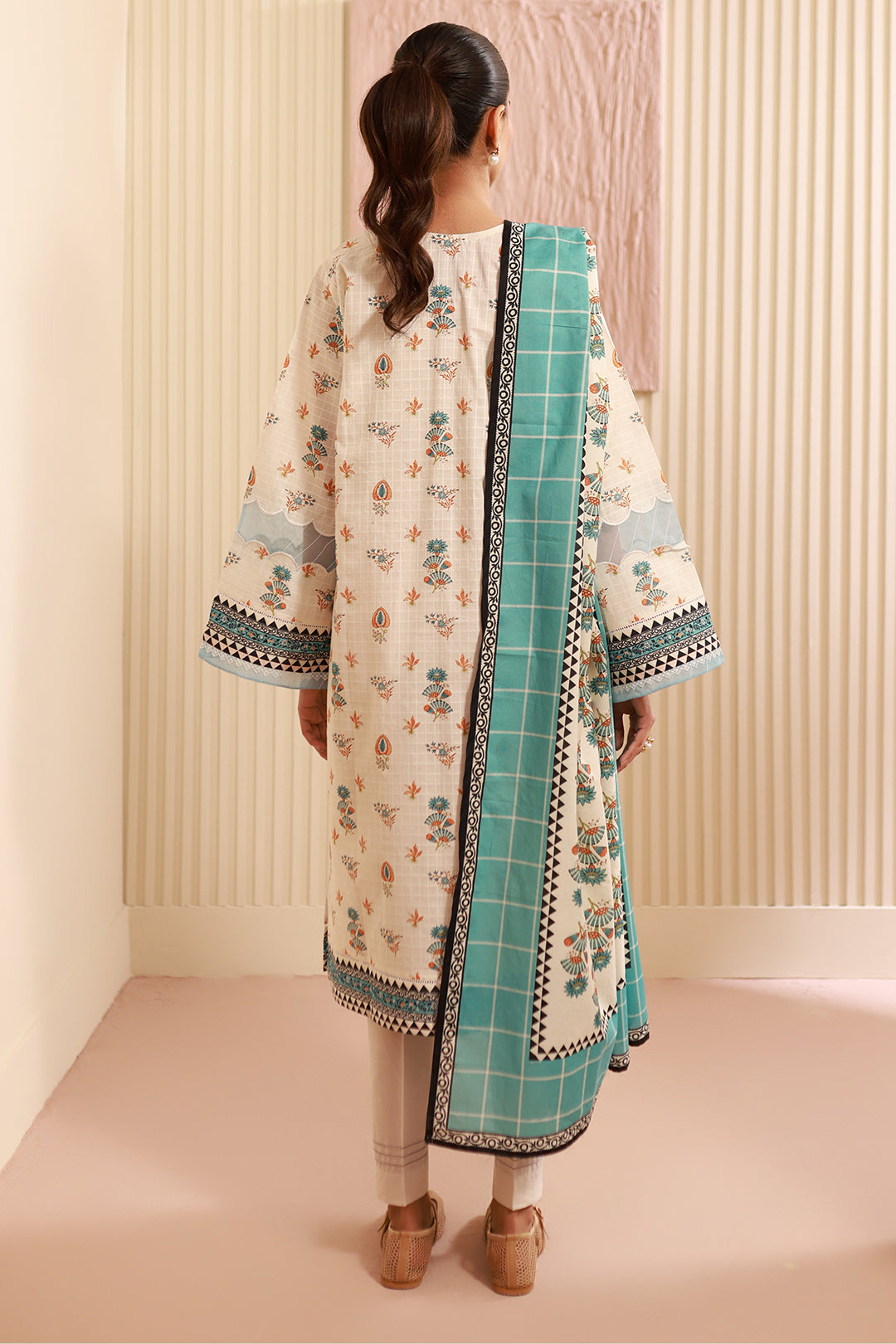 Zellbury | Unstitched 3 Piece Cambric | Shirt Shalwar Dupatta - 0668 - House Of Zarish