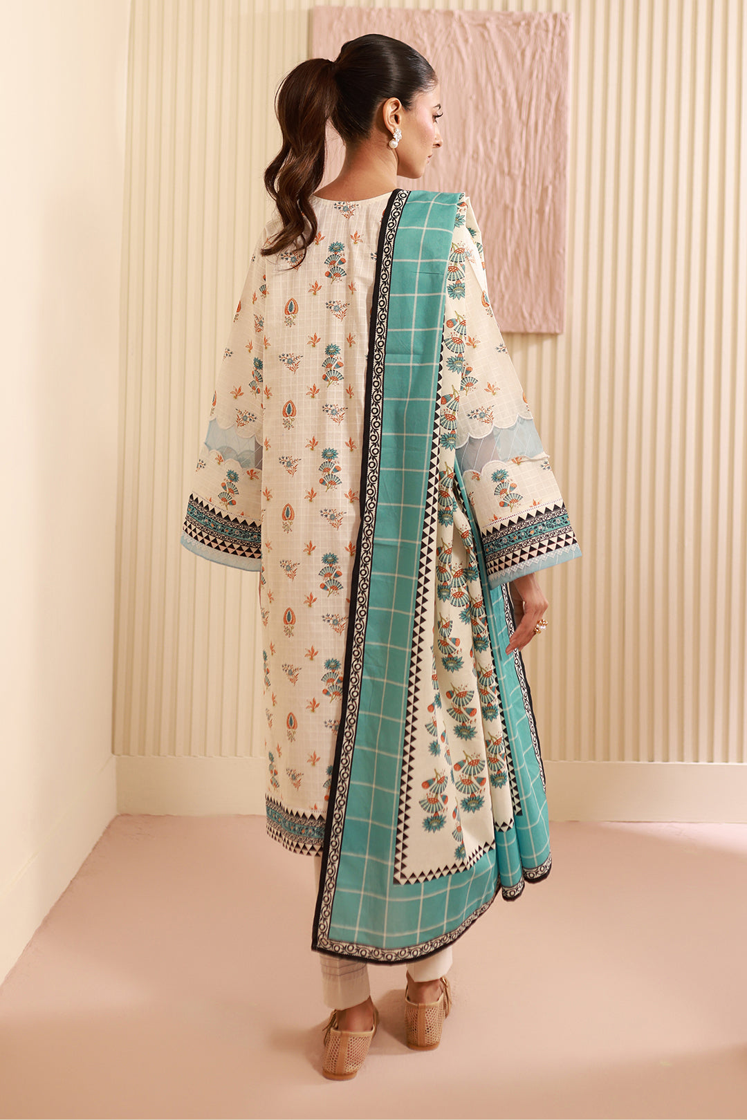Zellbury | Unstitched 3 Piece Cambric | Shirt Shalwar Dupatta - 0668 - House Of Zarish