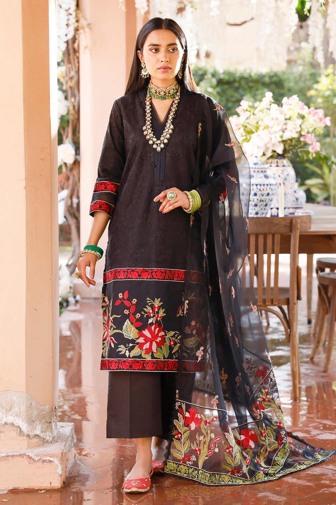 Zellbury | Unstitched 3 Piece Cambric | Embroidered Shirt Shalwar Dupatta - 0283 - House Of Zarish