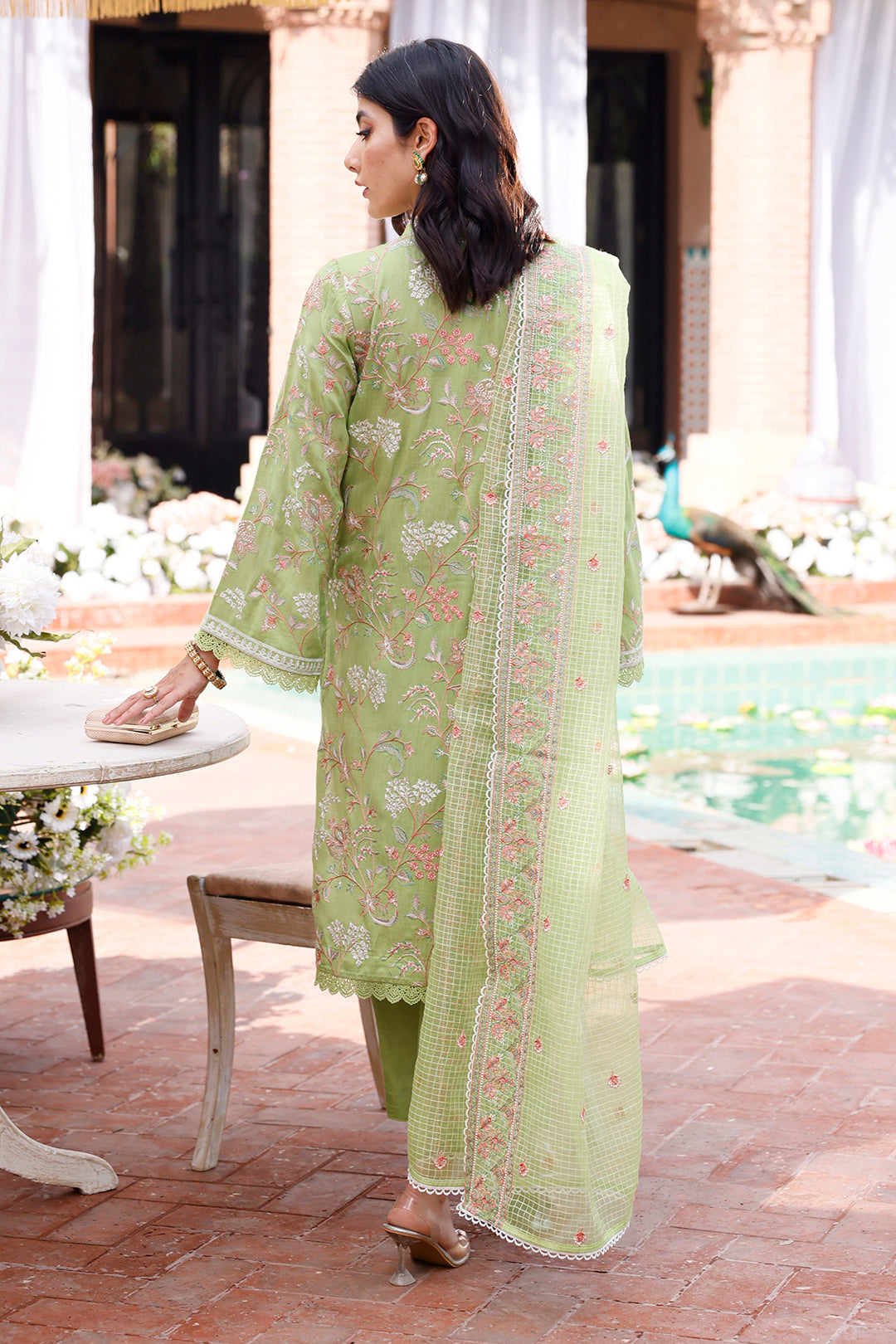 Zellbury | Unstitched 3 Piece Cotton | Embroidered Shirt Shalwar Dupatta - 0290 - Libasekhas
