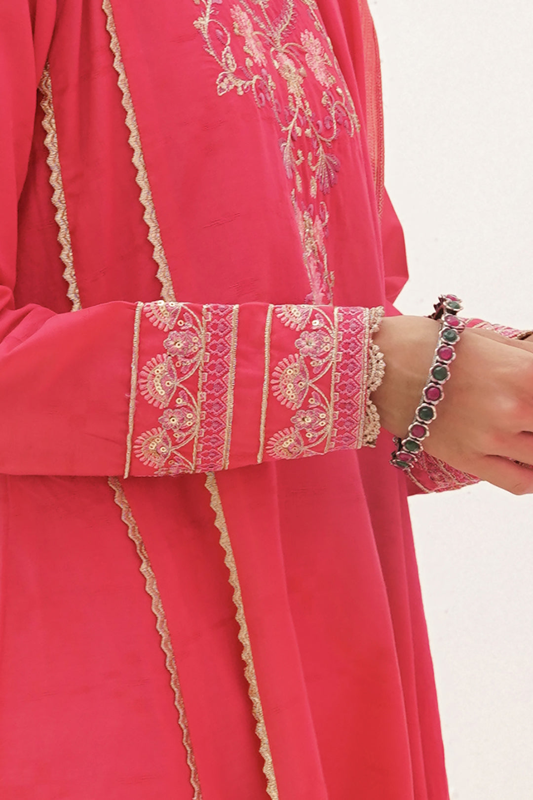 Zellbury | Unstitched 3 Piece Lawn | Embroidered Shirt Shalwar Dupatta - 0351 - House Of Zarish