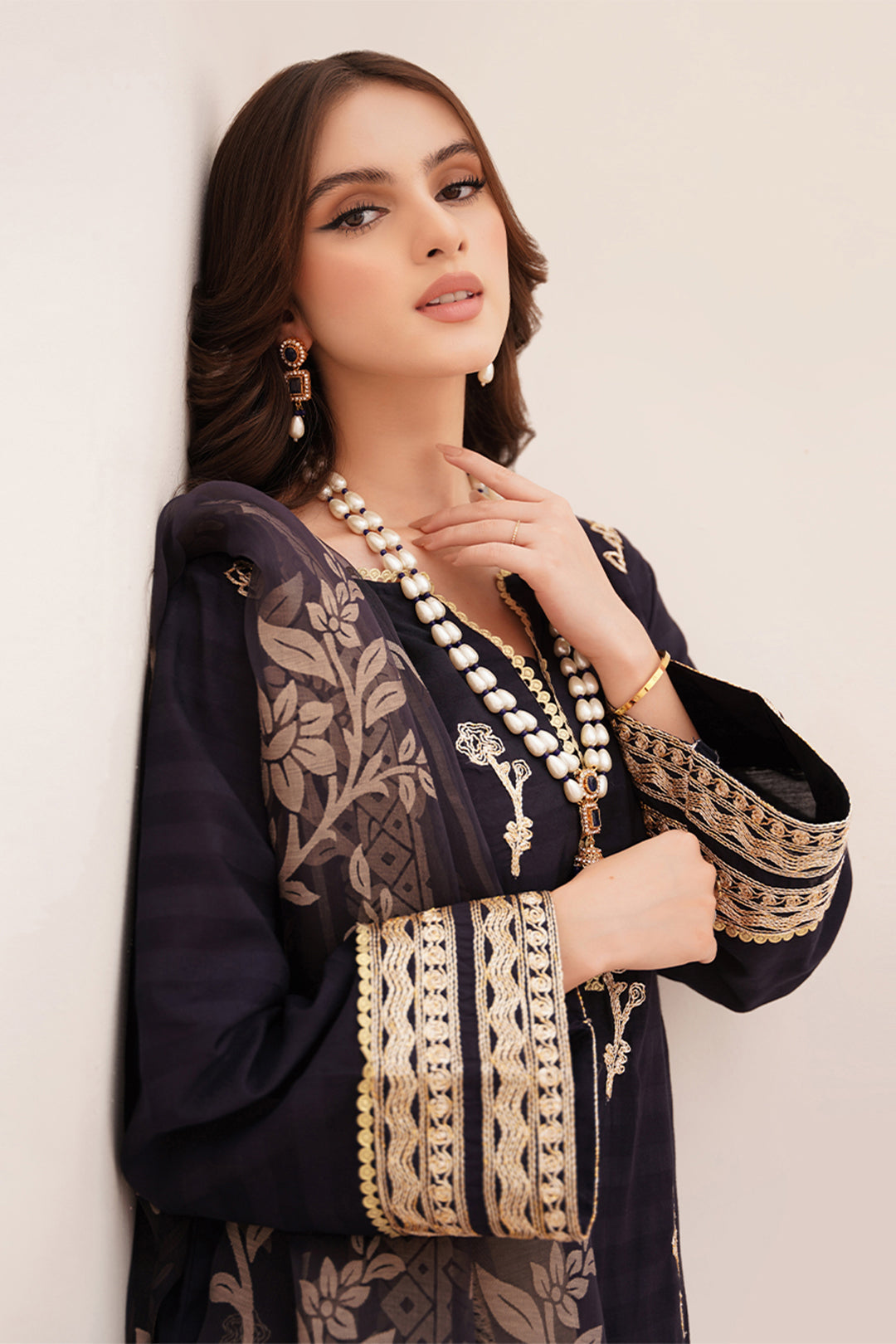 Zellbury | Unstitched 3 Piece Lawn | Embroidered Shirt Shalwar Dupatta - 0355 - House Of Zarish