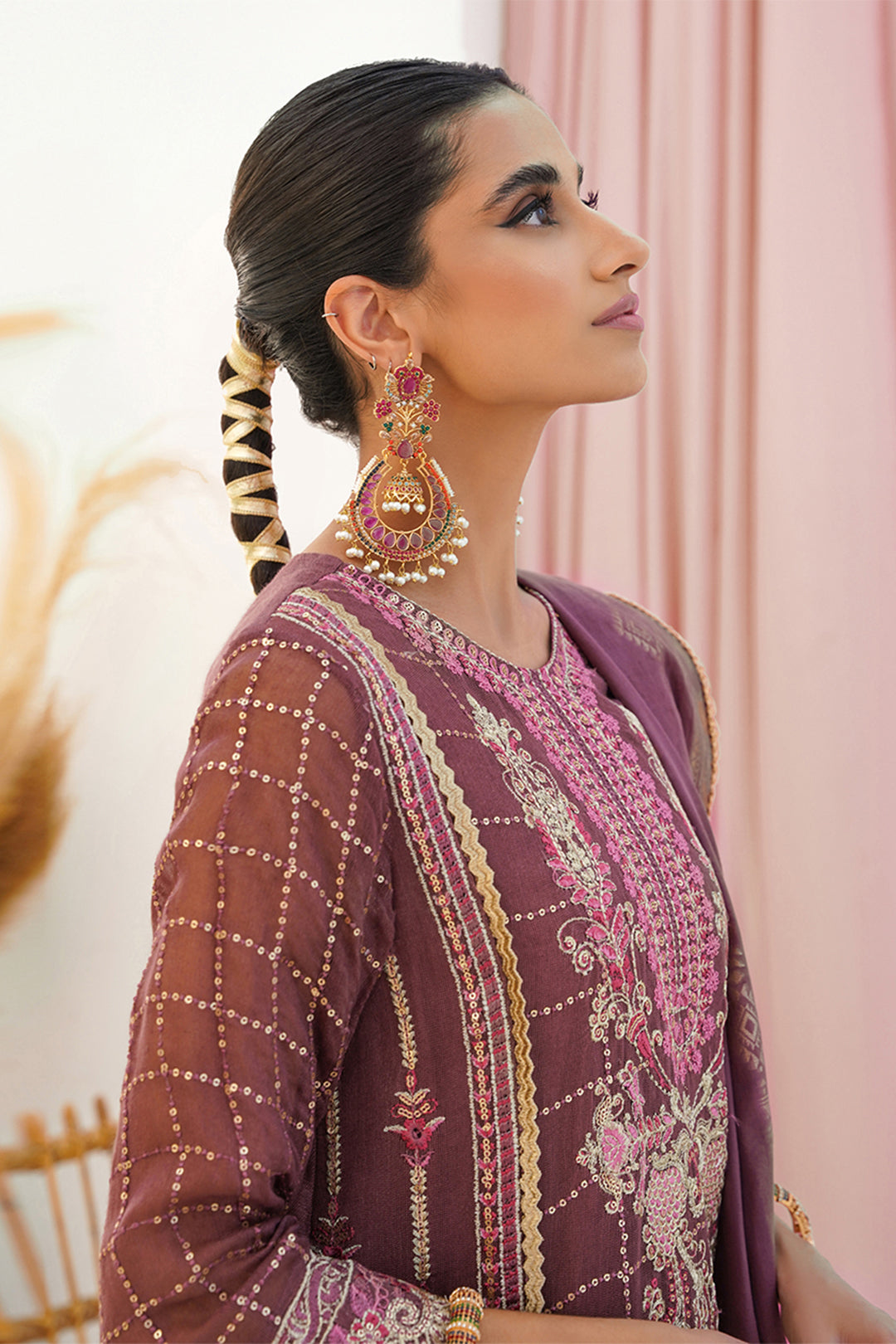 Zellbury | Unstitched 3 Piece Khaddi | Embroidered Shirt Shalwar Dupatta - 0356 - House Of Zarish