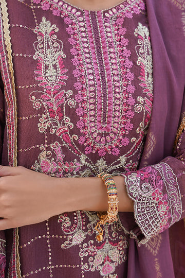 Zellbury | Unstitched 3 Piece Khaddi | Embroidered Shirt Shalwar Dupatta - 0356 - Libasekhas