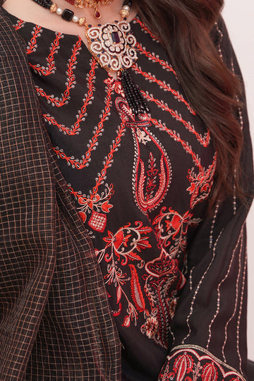 Zellbury | Unstitched 3 Piece Raw Silk | Embroidered Shirt Shalwar Dupatta - 0357 - Libasekhas