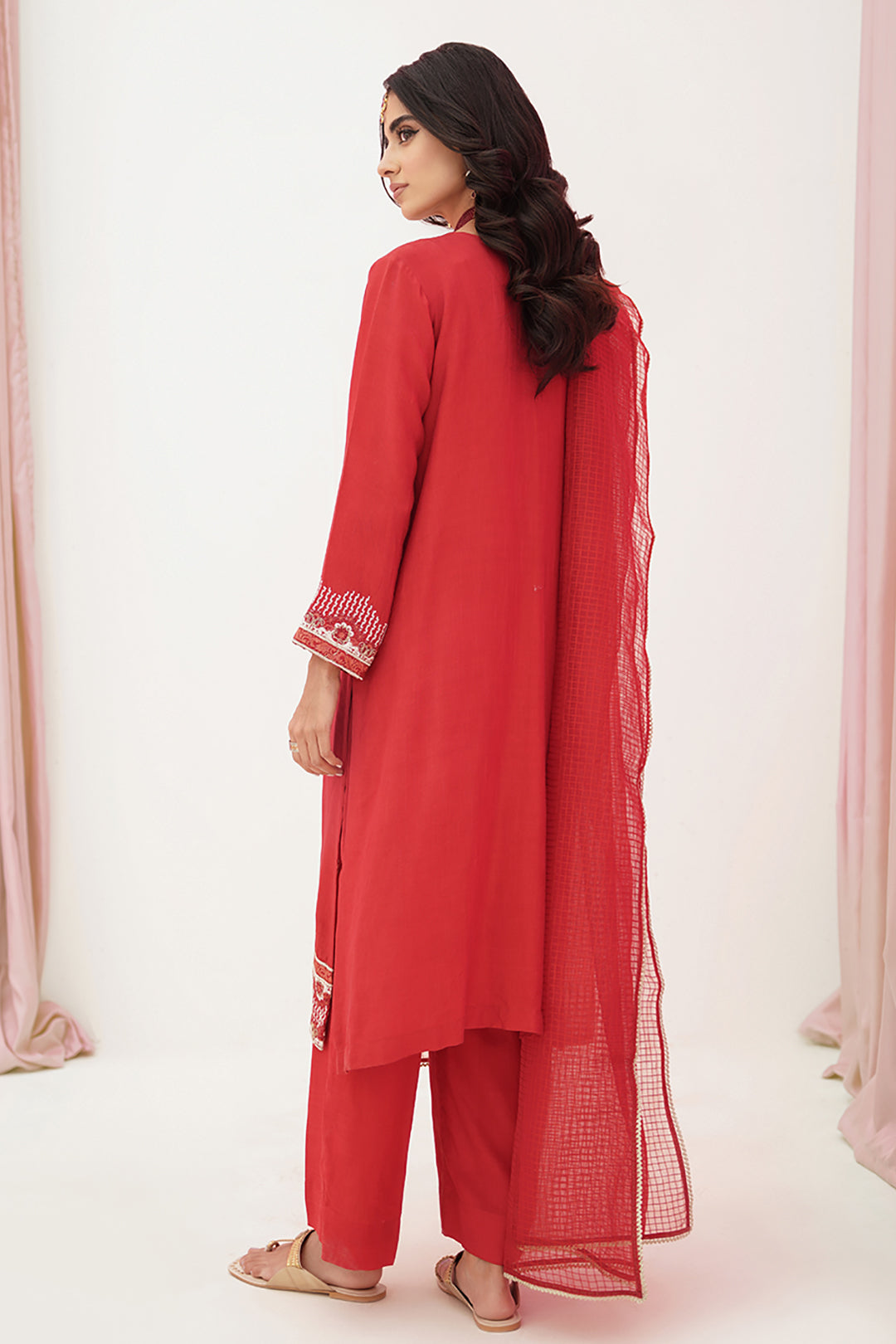 Zellbury | Unstitched 3 Piece Raw Silk | Embroidered Shirt Shalwar Dupatta - 0358 - Libasekhas