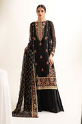 Zellbury | Unstitched 3 Piece Chiffon | Embroidered Shirt Shalwar Dupatta - 0293 - House Of Zarish