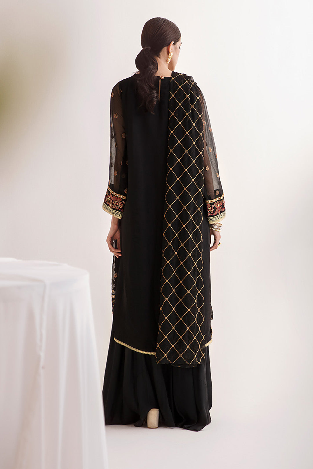 Zellbury | Unstitched 3 Piece Chiffon | Embroidered Shirt Shalwar Dupatta - 0293 - House Of Zarish