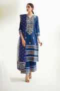 Zellbury | Unstitched 3 Piece Khaddar | Embroidered Shirt Shalwar Dupatta - 0295 - Libasekhas
