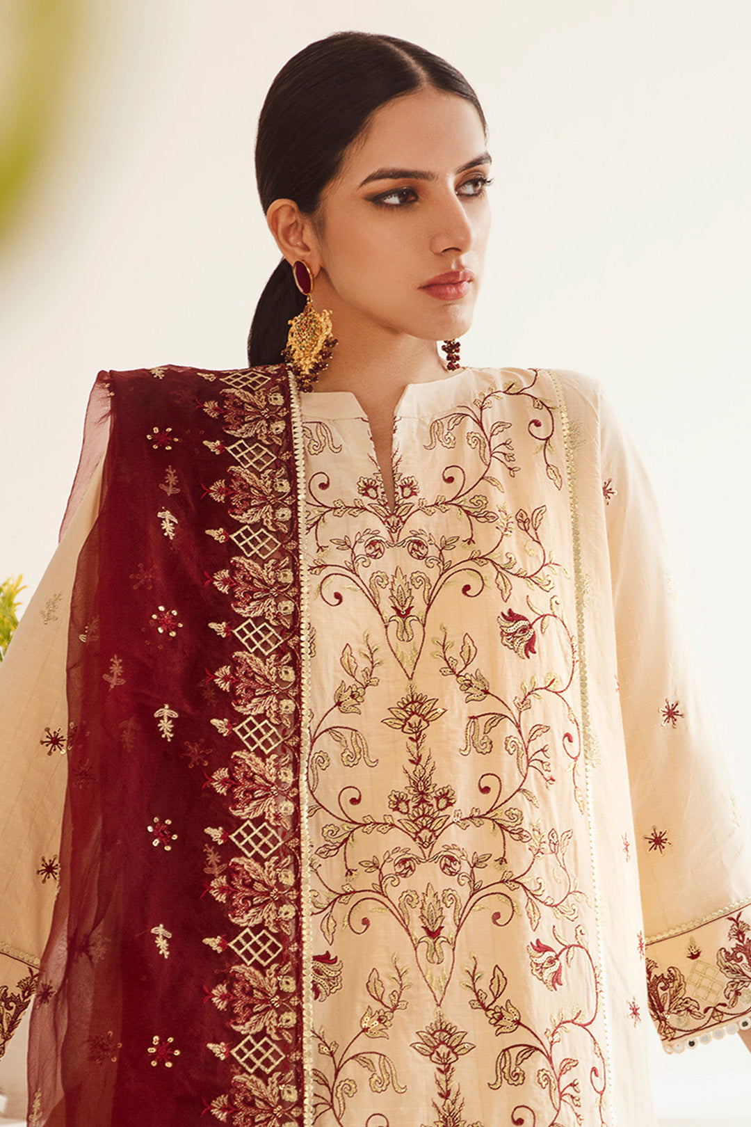 Zellbury | Unstitched 3 Piece Dobby | Embroidered Shirt Shalwar Dupatta - 0301 - House Of Zarish