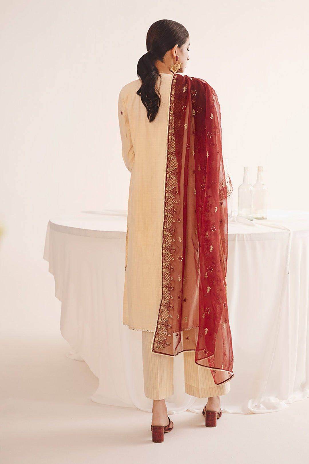 Zellbury | Unstitched 3 Piece Dobby | Embroidered Shirt Shalwar Dupatta - 0301 - Libasekhas