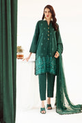 Zellbury | Unstitched 3 Piece Khaddar | Embroidered Shirt Shalwar Dupatta - 0302 - House Of Zarish