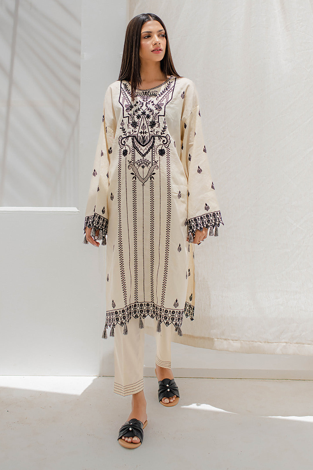 Zellbury | Unstitched 2 Piece Jacquard | Embroidered Shirt Shalwar - 0657 - House Of Zarish