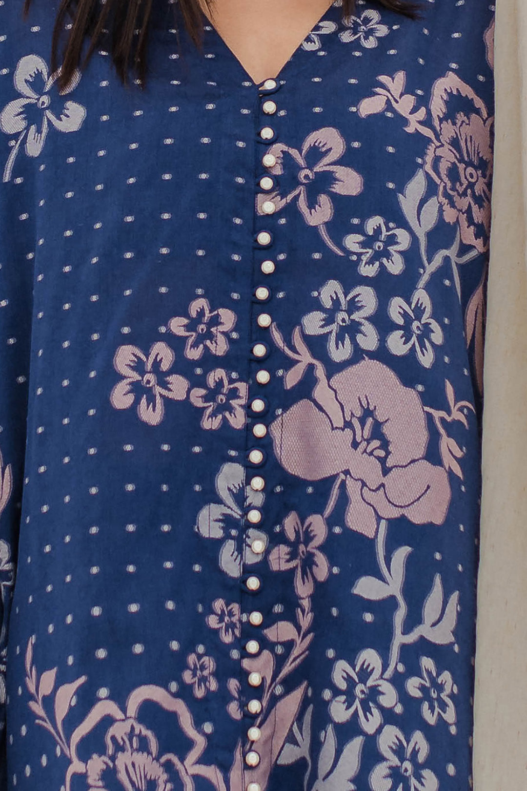 Zellbury | Unstitched 2 Piece Blue | Embroidered Shirt Shalwar - 0672 - House Of Zarish