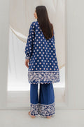 Zellbury | Unstitched 2 Piece Blue | Embroidered Shirt Shalwar - 0672 - House Of Zarish
