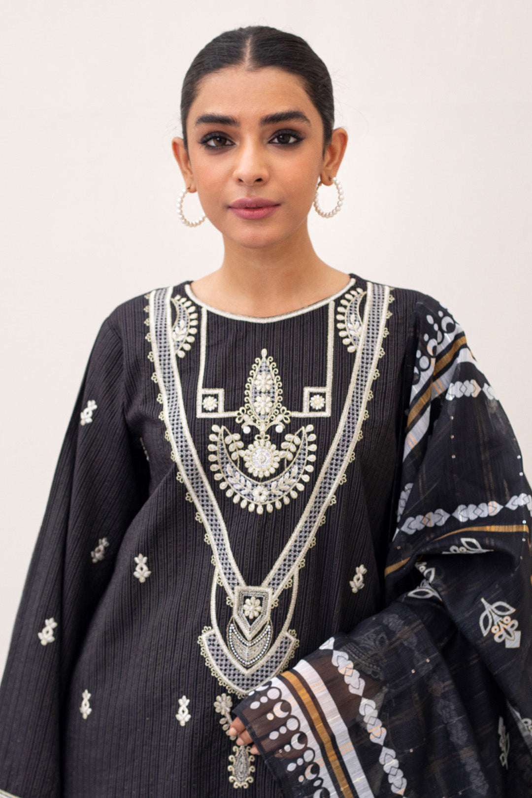 Zellbury | Unstitched 3 Piece Lawn | Embroidered Shirt Shalwar Dupatta - 0190 - House Of Zarish