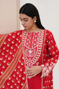 Zellbury | Unstitched 3 Piece Lawn | Embroidered Shirt Shalwar Dupatta - 0195 - Libasekhas