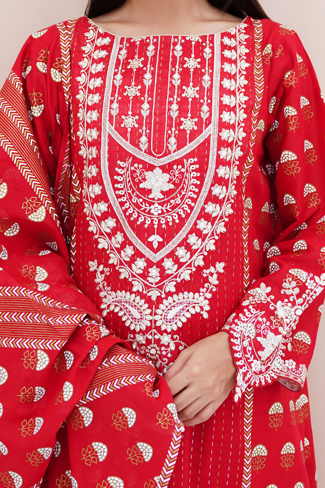 Zellbury | Unstitched 3 Piece Lawn | Embroidered Shirt Shalwar Dupatta - 0195 - House Of Zarish