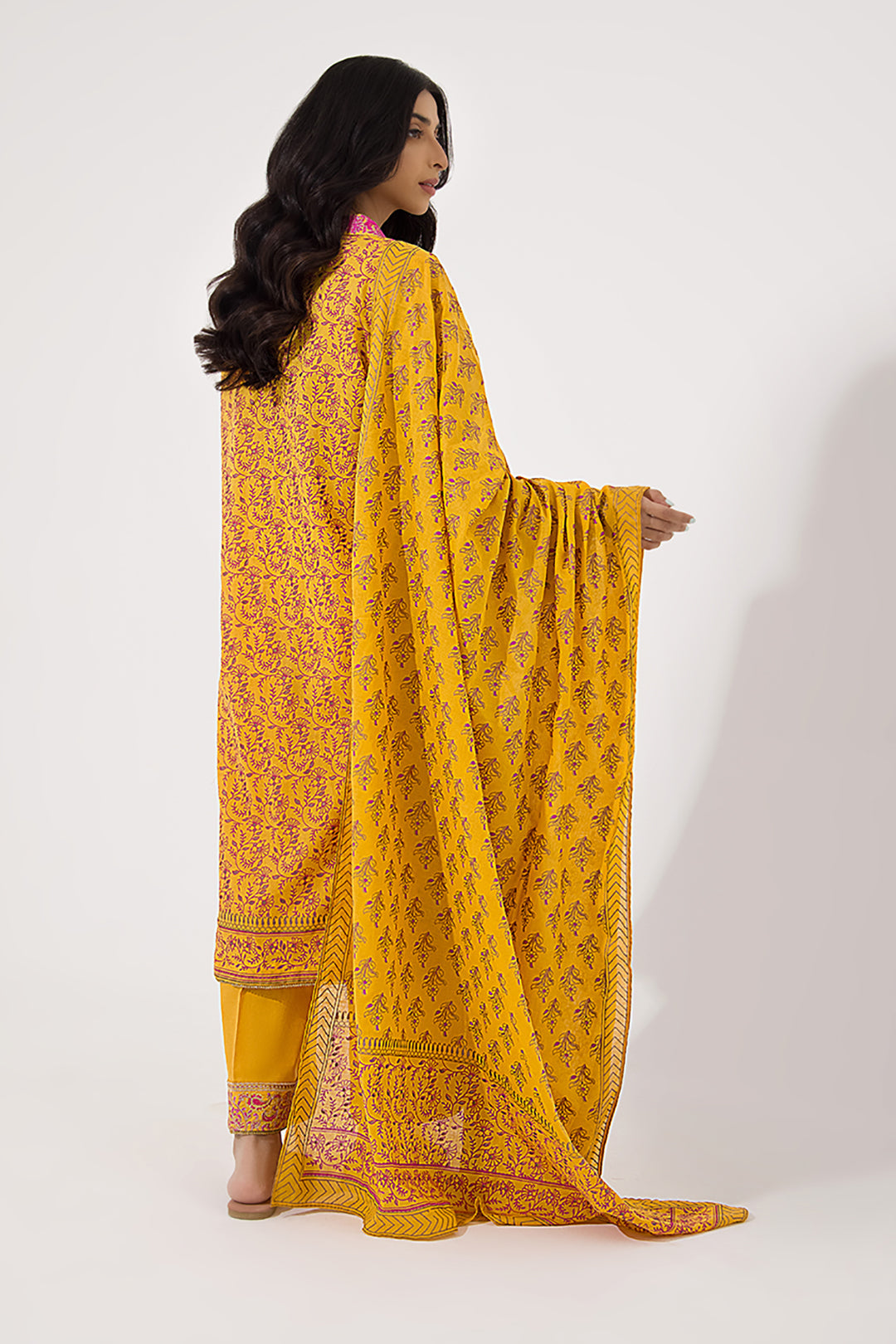 Zellbury | Unstitched 3 Piece Lawn | Embroidered Shirt Shalwar Dupatta - 0199 - Libasekhas