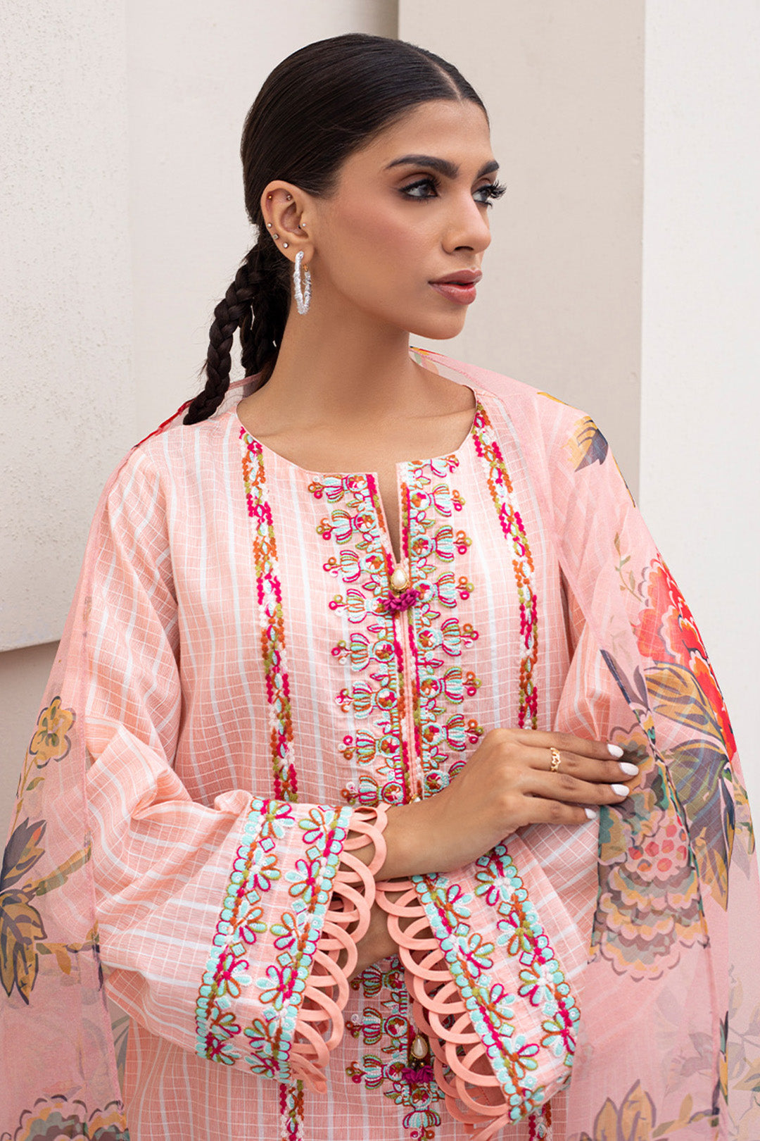 Zellbury | Unstitched 3 Piece Jacquard | Embroidered Shirt Shalwar Dupatta - 0286 - House Of Zarish