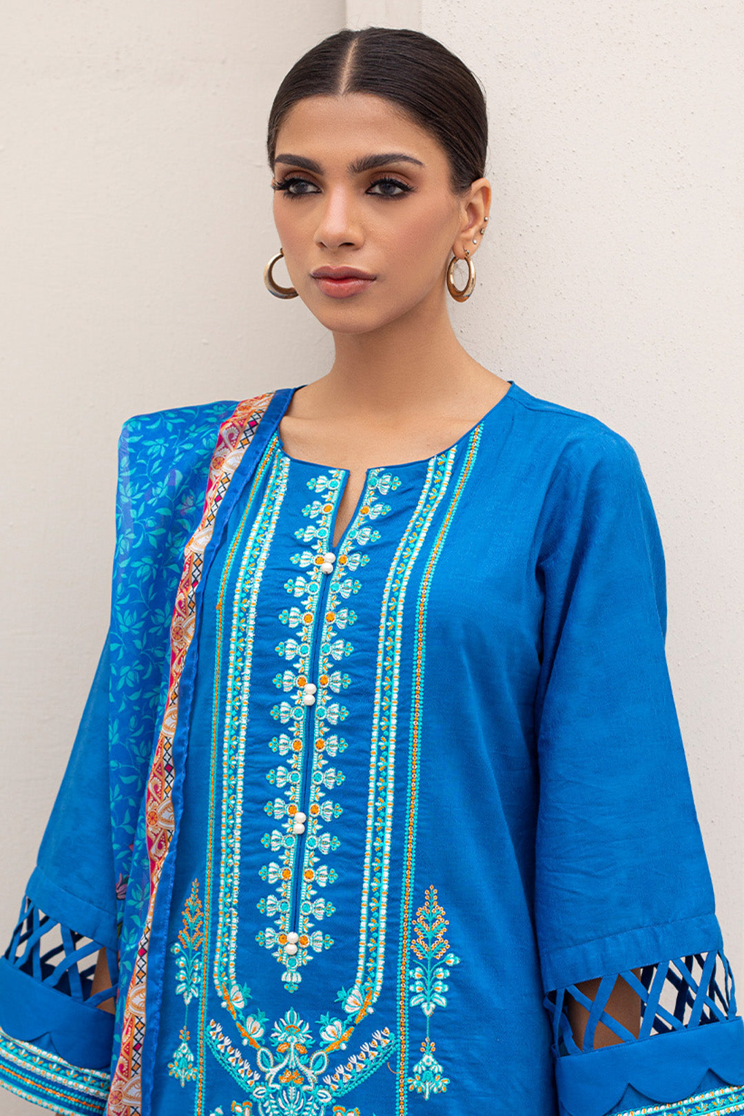 Zellbury | Unstitched 3 Piece Jacquard | Embroidered Shirt Shalwar Dupatta - 0435 - House Of Zarish