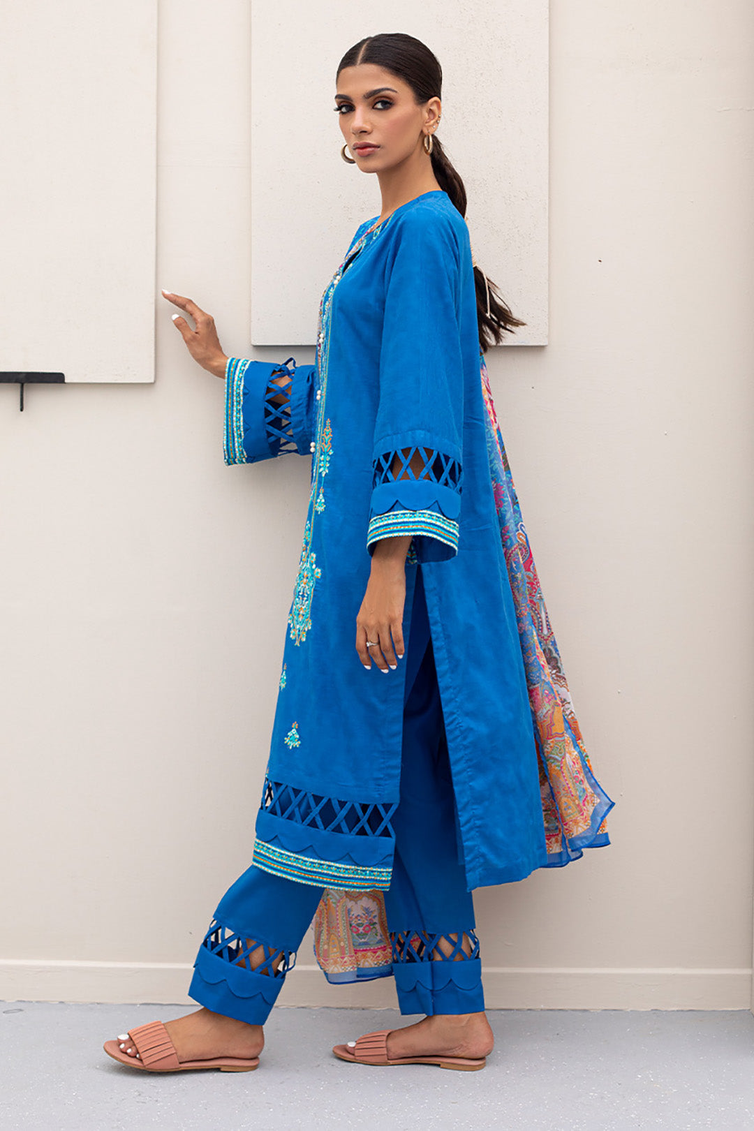 Zellbury | Unstitched 3 Piece Jacquard | Embroidered Shirt Shalwar Dupatta - 0435 - House Of Zarish