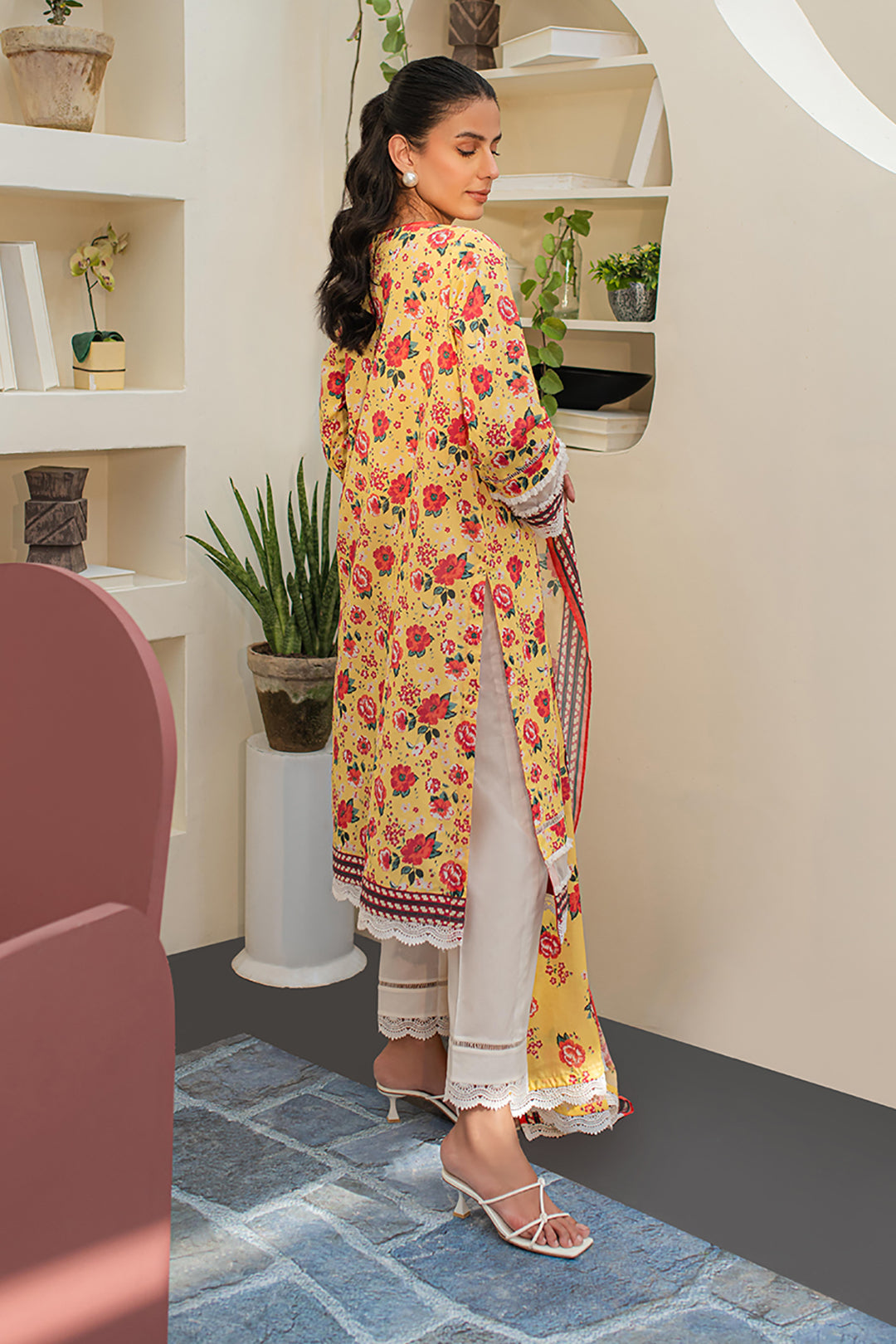 Zellbury | Unstitched 2 Piece Lawn | Embroidered Shirt Dupatta - 1168 - House Of Zarish