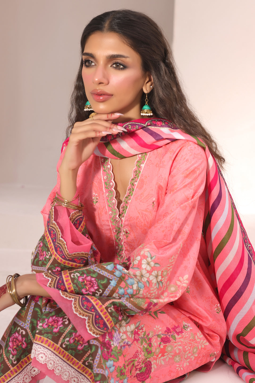 Zellbury | Unstitched 2 Piece Lawn | Embroidered Shirt Dupatta - 1658 - House Of Zarish
