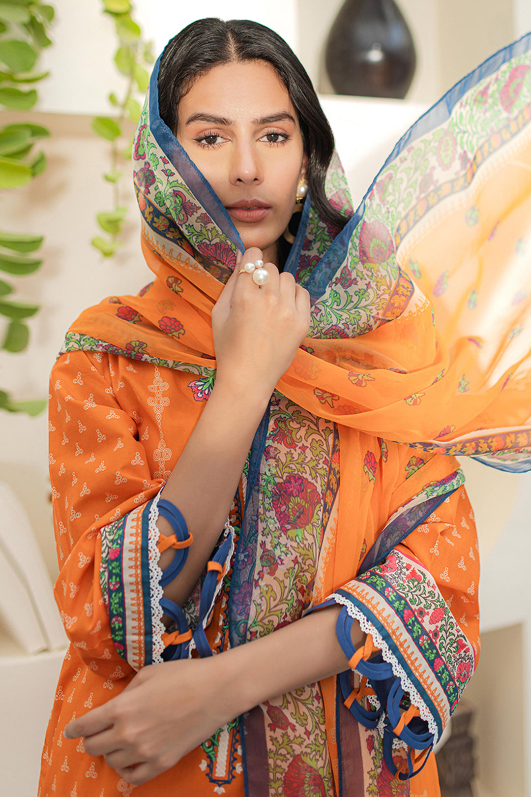 Zellbury | Unstitched 2 Piece Lawn | Embroidered Shirt Dupatta - 1661 - House Of Zarish