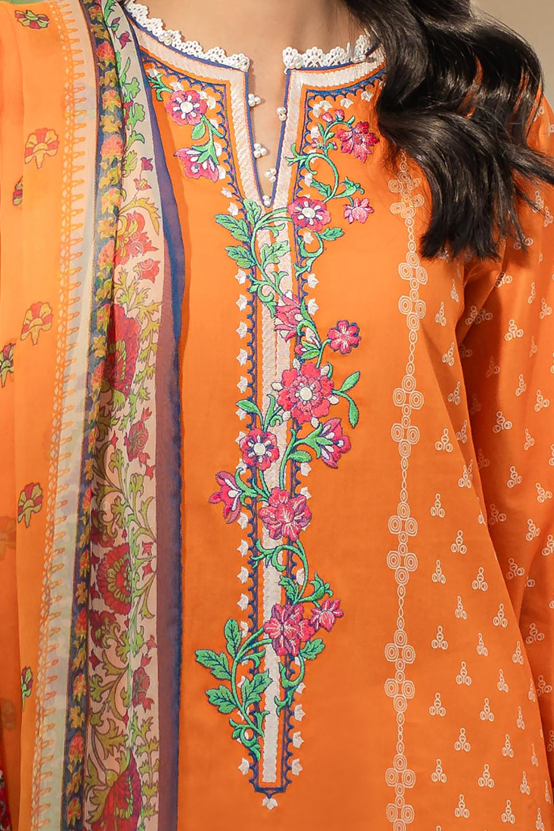 Zellbury | Unstitched 2 Piece Lawn | Embroidered Shirt Dupatta - 1661 - House Of Zarish