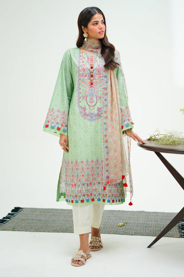 Zellbury | Unstitched 2 Piece Lawn | Embroidered Shirt Dupatta - 1715 - House Of Zarish