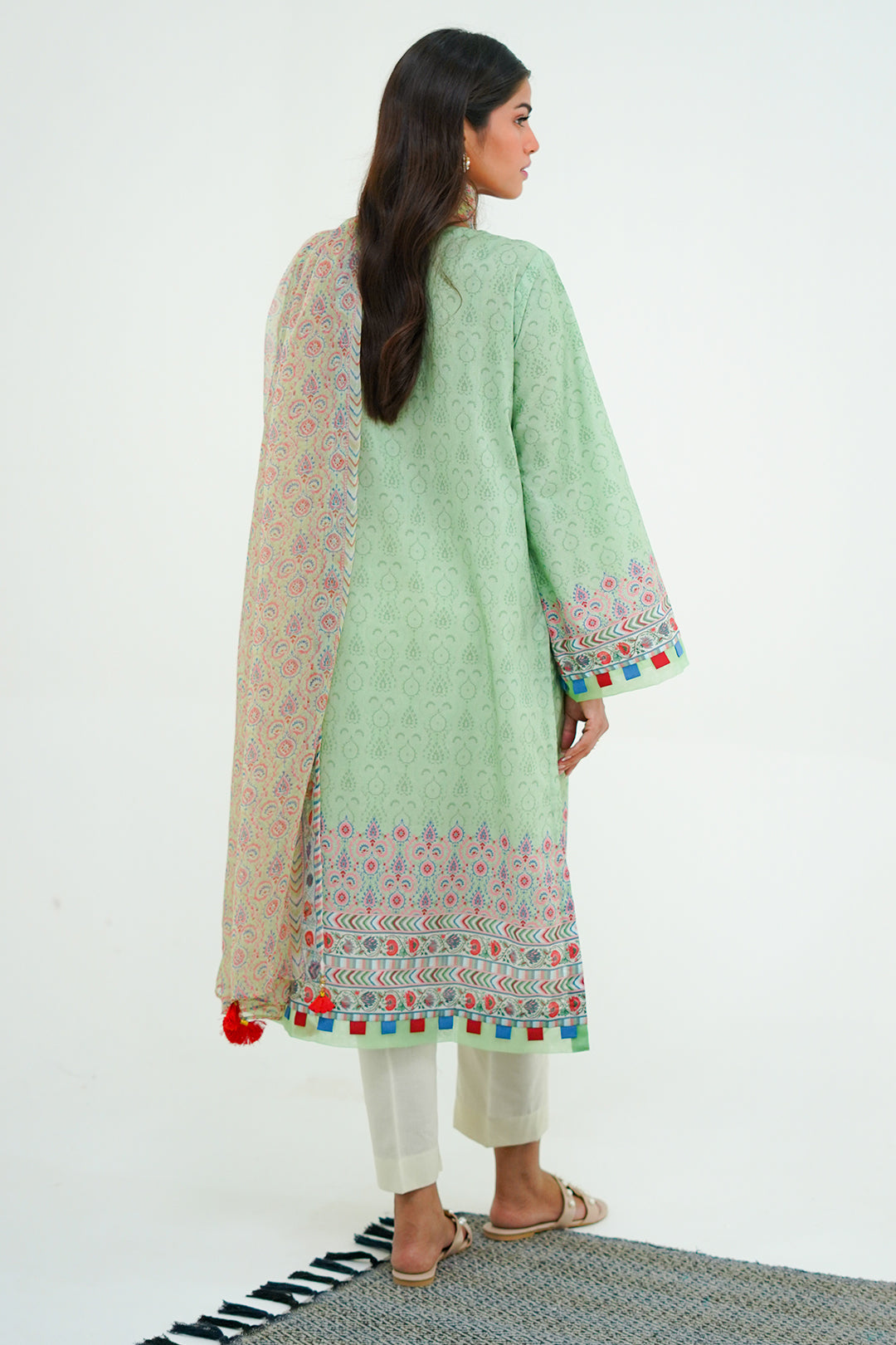 Zellbury | Unstitched 2 Piece Lawn | Embroidered Shirt Dupatta - 1715 - House Of Zarish